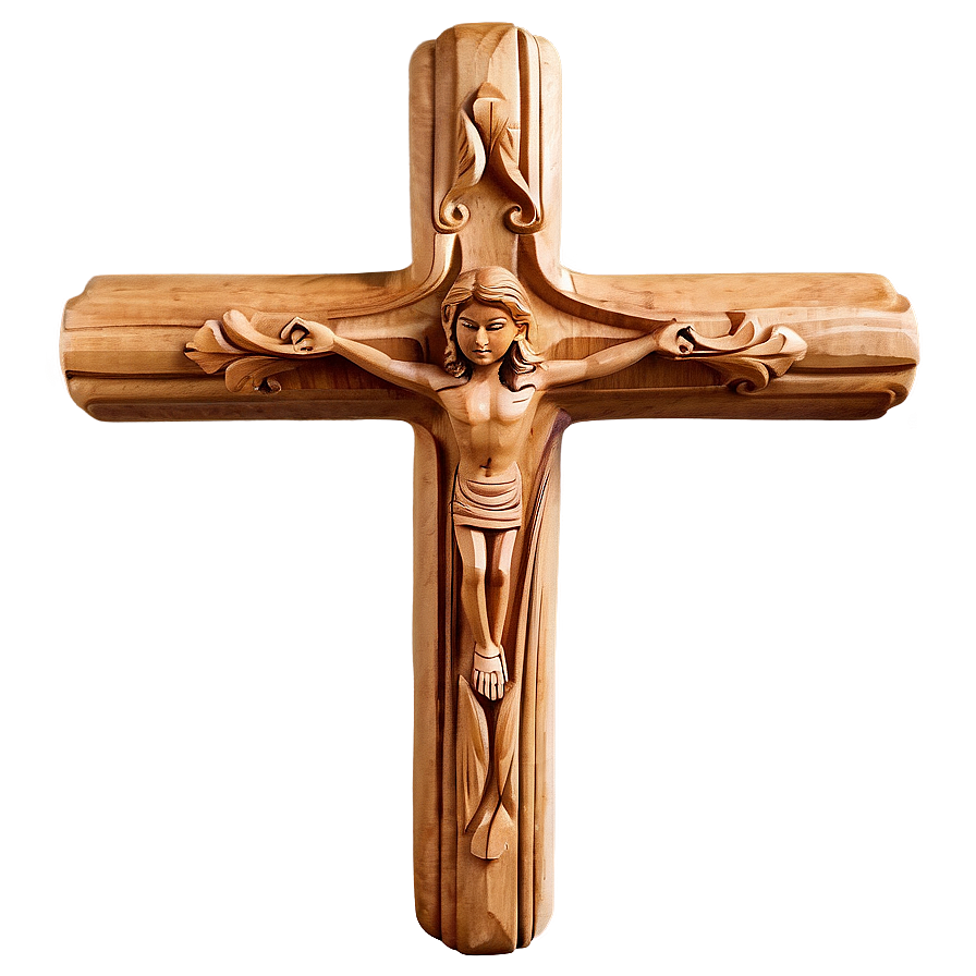 Carved Wooden Cross Png Str