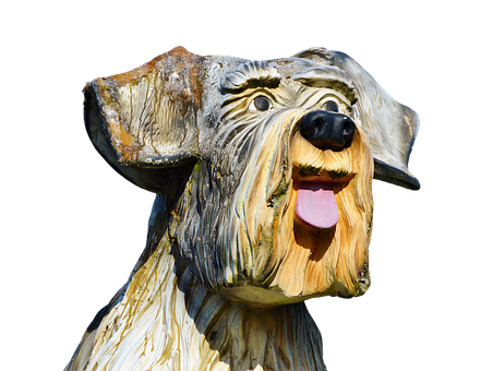 Carved Wooden Dog Sculpture