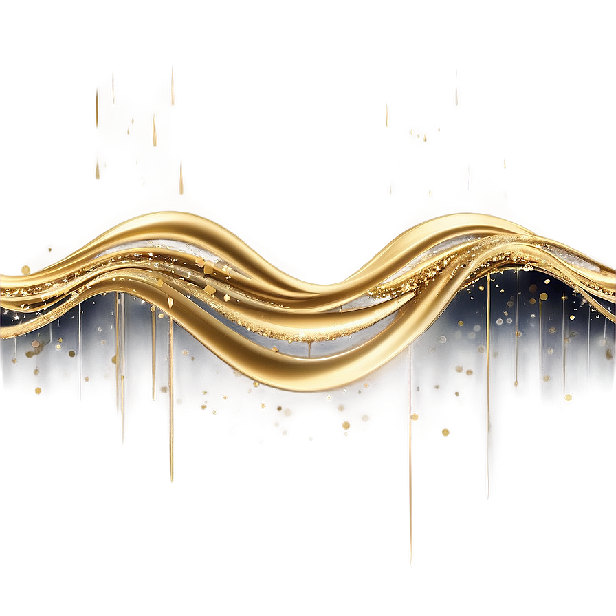 Cascading Gold Sparkle Waves Png Pgs