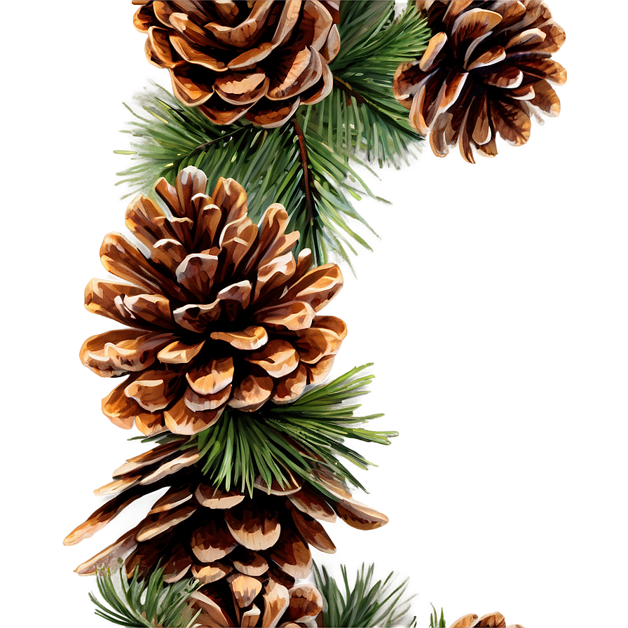 Cascading Pinecone Garland Png Yhs45