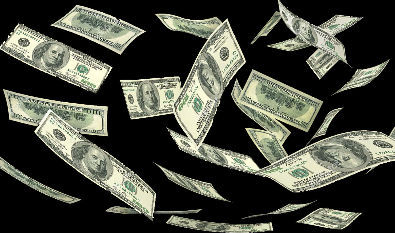 Cash Rain Falling Dollars Background