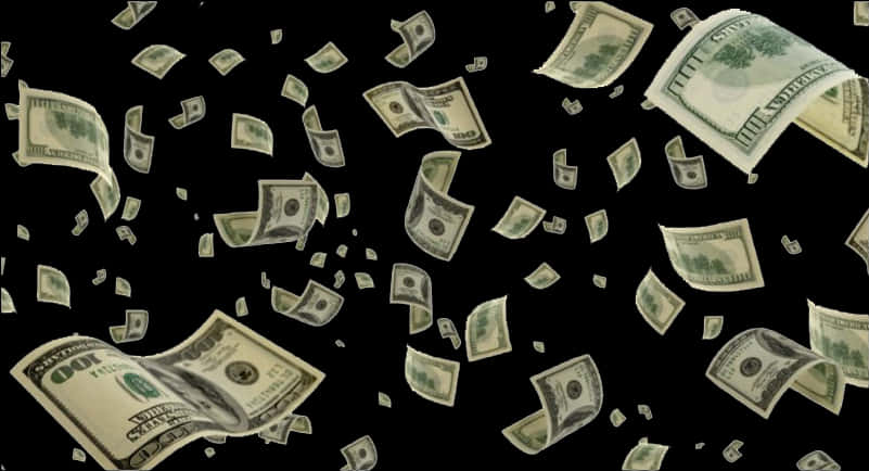 Cash Windfall Falling Money Background