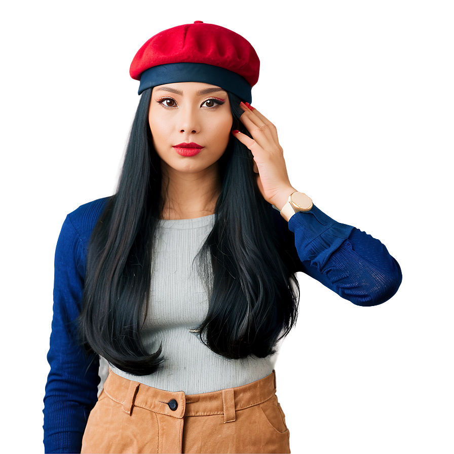 Casual Beret Look Png 06122024