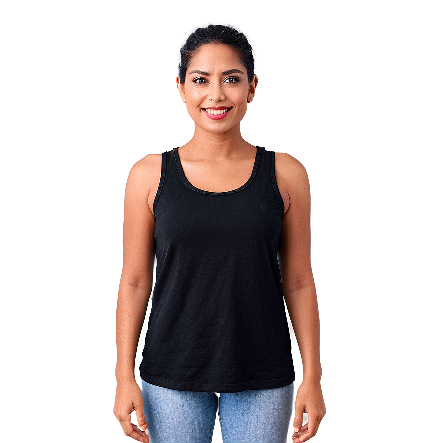 Casual Black Tank Top Png Qua46