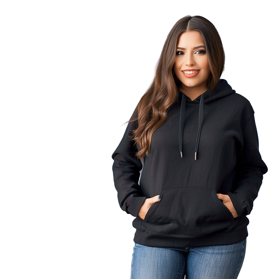 Casual Chic Black Hoodie Png Jbb