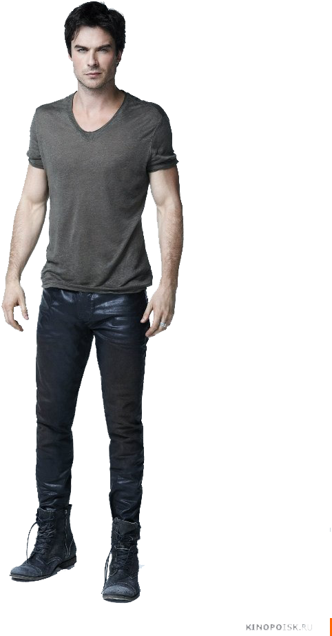 Casual Man Standing_ Grey Tshirt Black Jeans