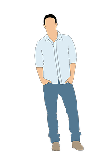 Casual Man Standing Vector Illustration