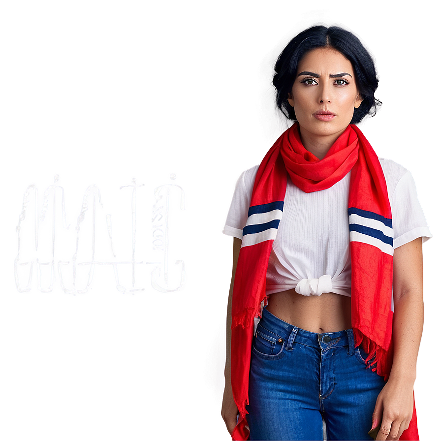 Casual Red Scarf Png 8