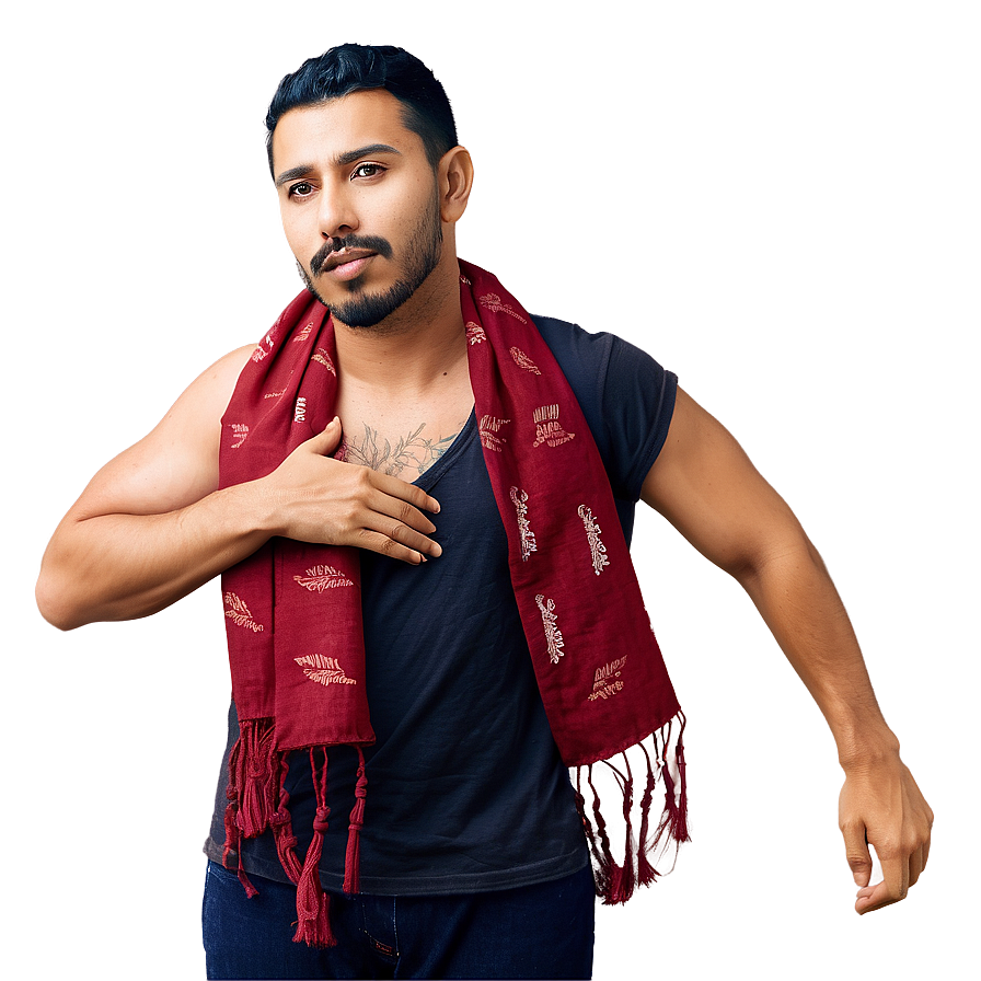 Casual Red Scarf Png Xmd