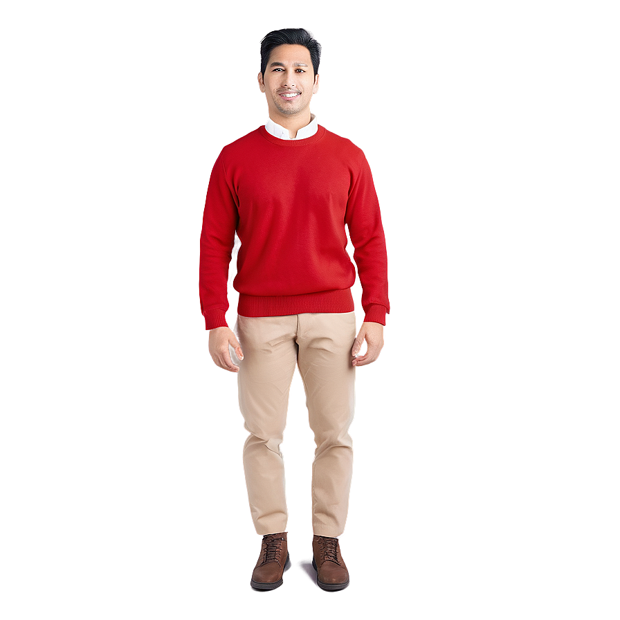 Casual Red Sweater Png 19