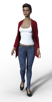 Casual Style3 D Model Woman