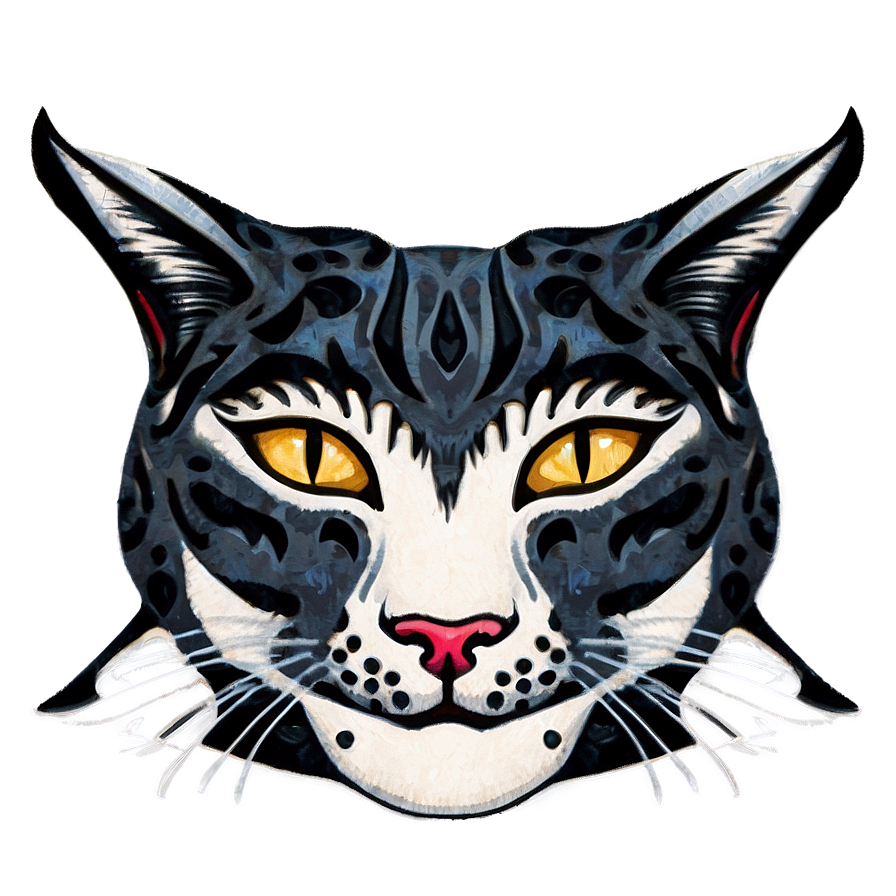 Cat Face Tattoo Design Png Mov