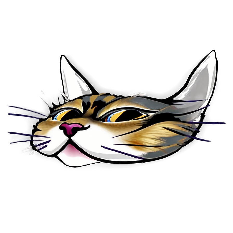 Cat Face With Glasses Png Rgv78