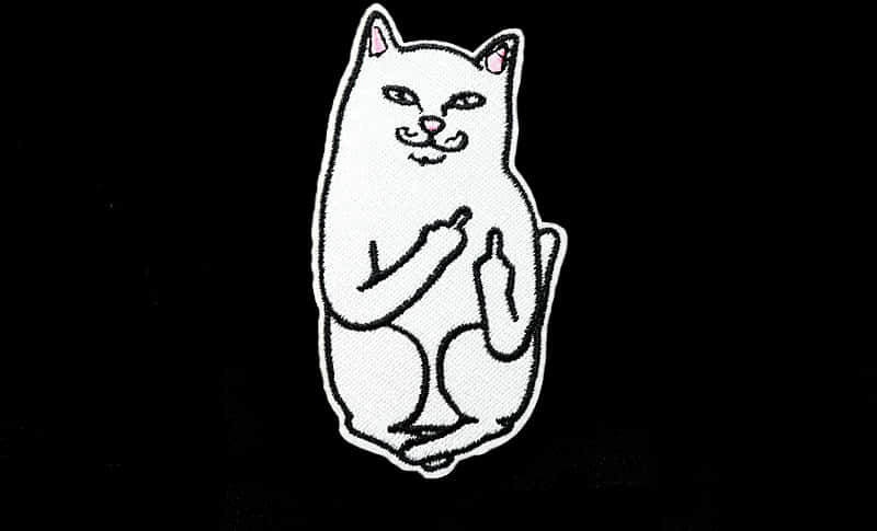 Cat Patch Giving Middle Finger