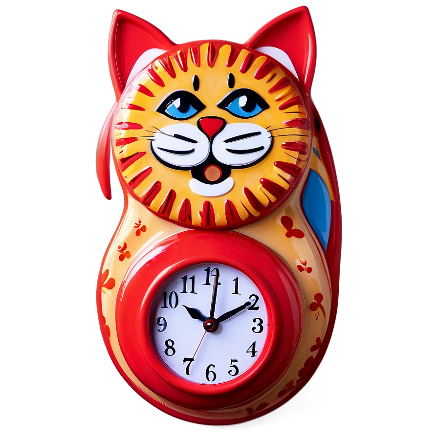 Cat Shaped Clock Png Qje54