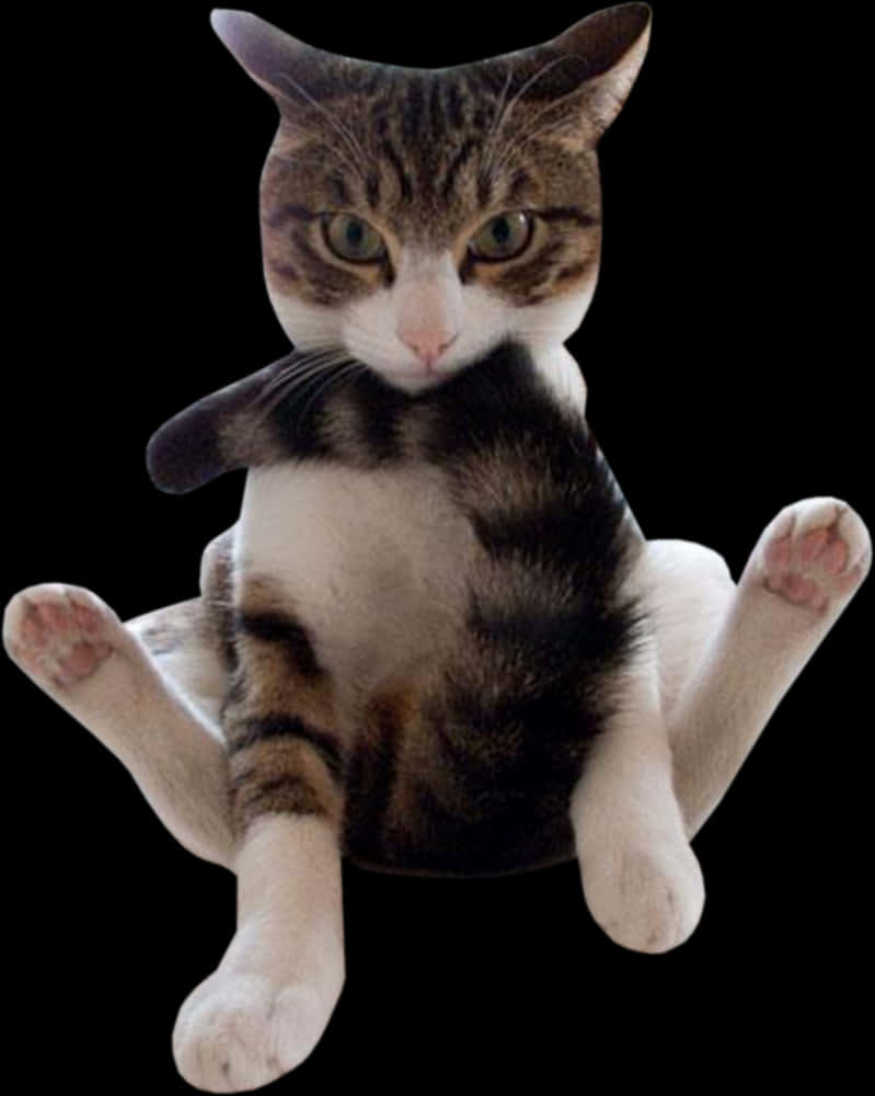 Cat Sitting Like Human Funny Image