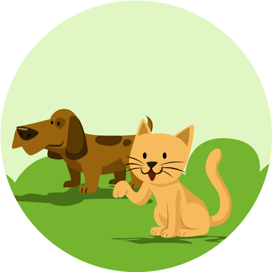 Catand Dog Friends Cartoon