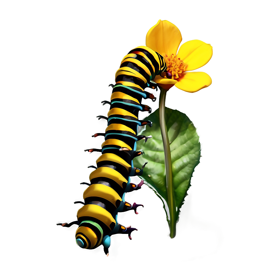 Caterpillar On Flower Png Tgt