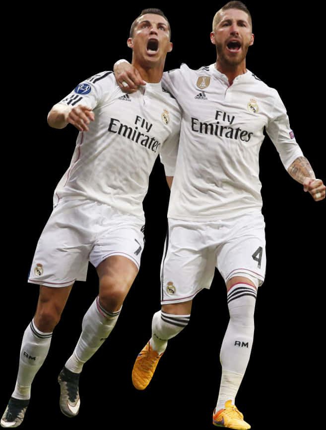 Celebratory Moment Cristiano Ronaldoand Teammate