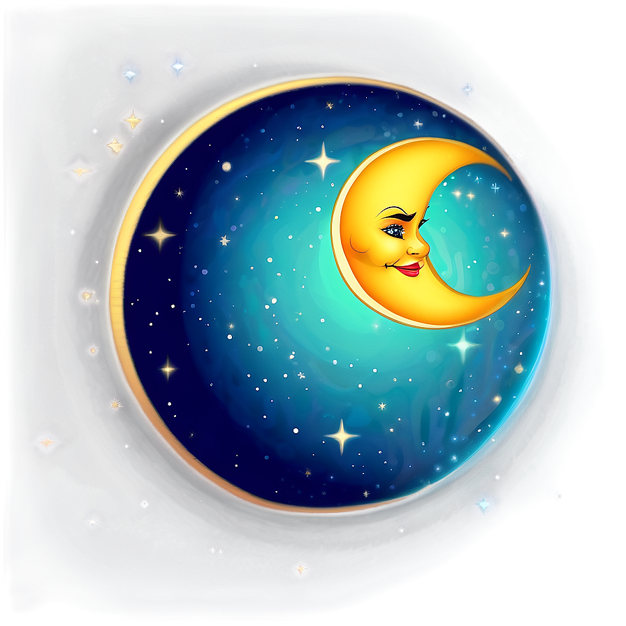 Celestial Crescent Artwork Png Tse