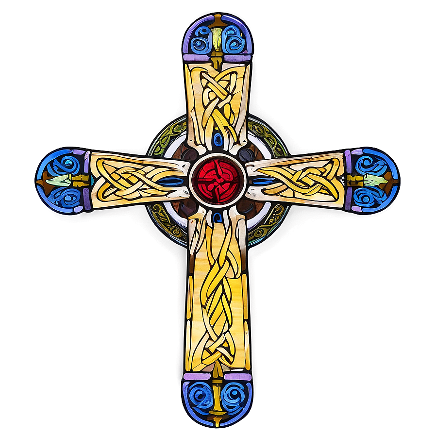 Celtic Cross In Stained Glass Png 06212024