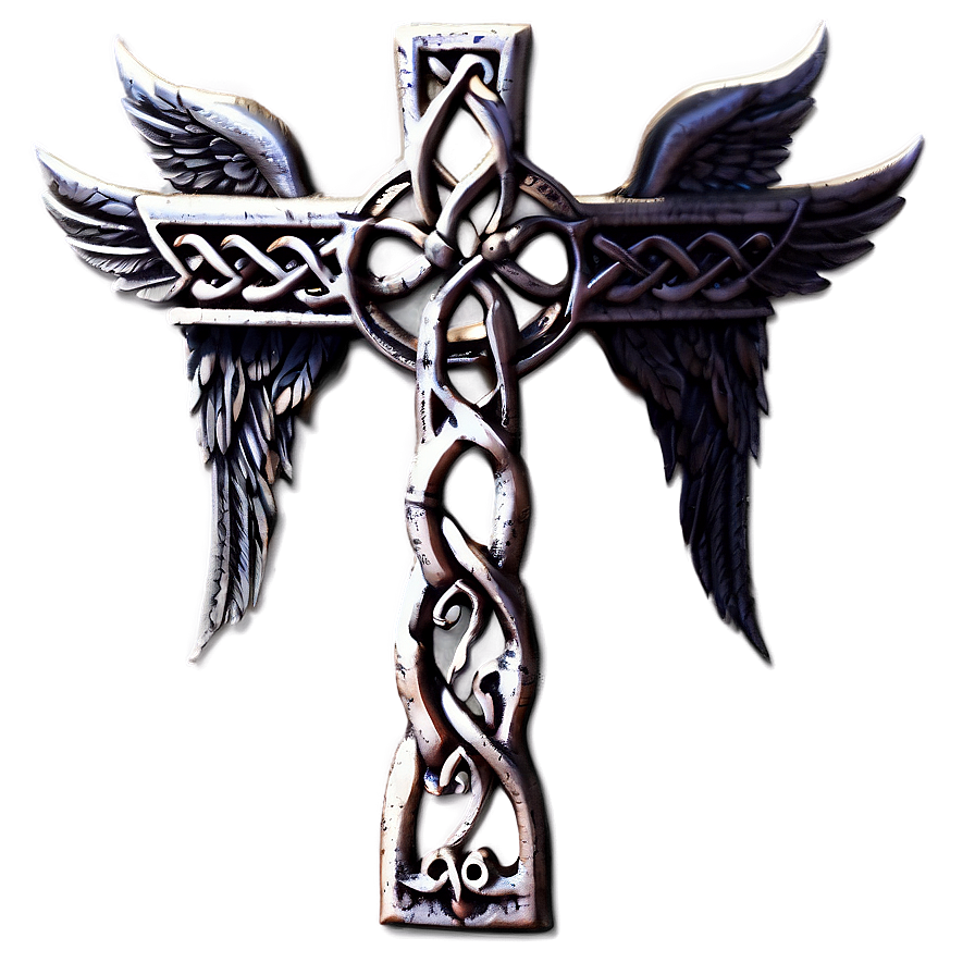 Celtic Cross With Angel Wings Png 86