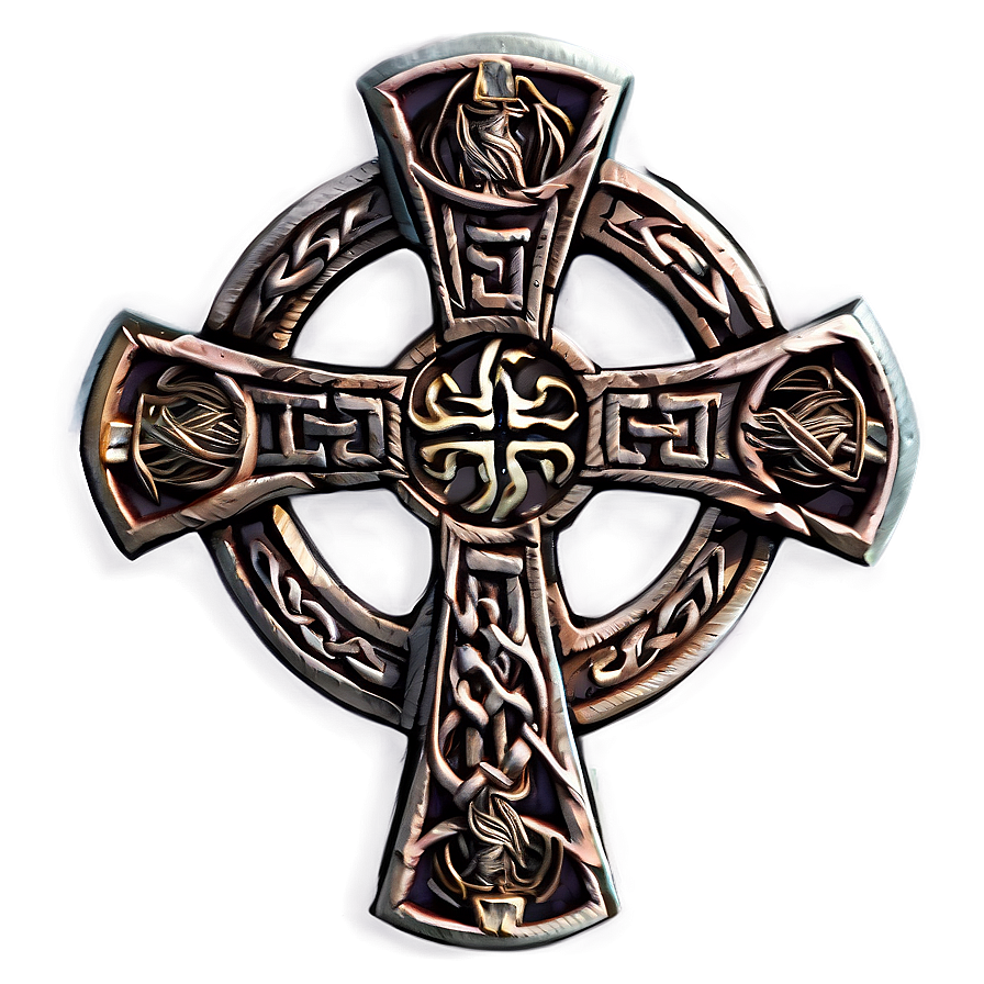 Celtic Cross With Dragons Png 89