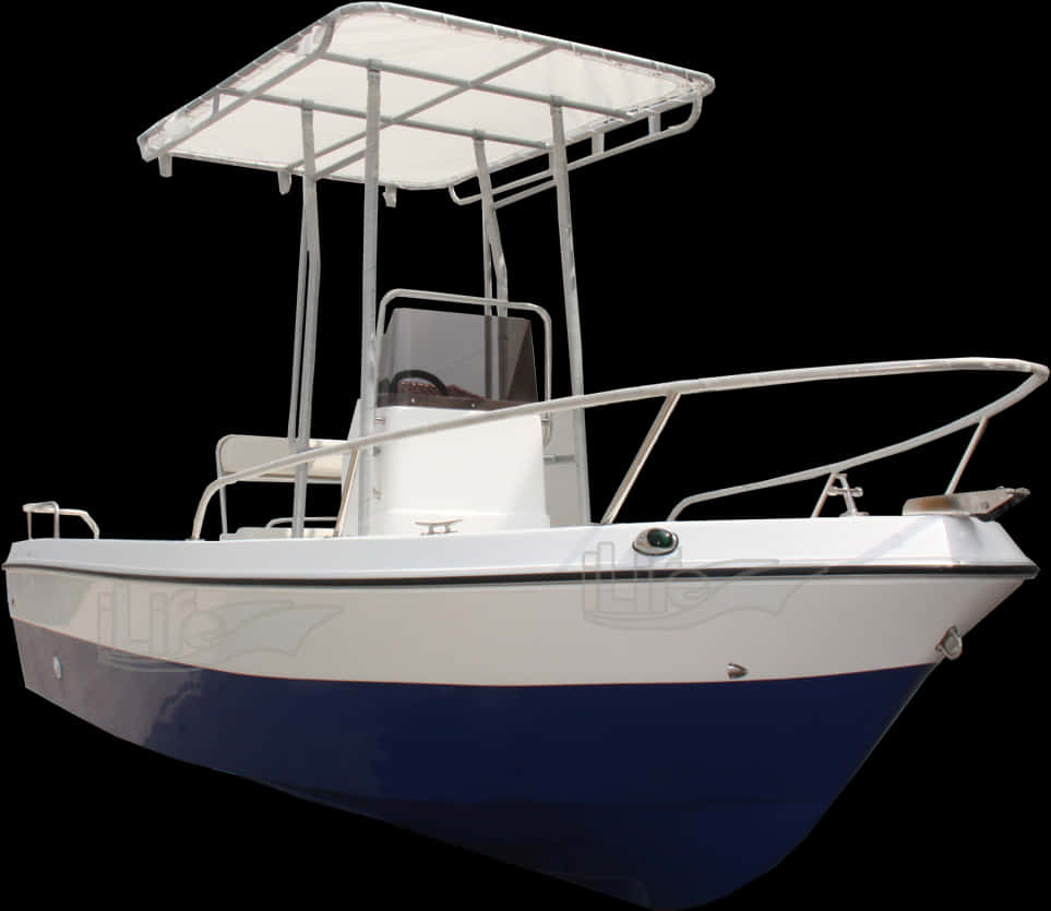 Center Console Fishing Boat Isolated