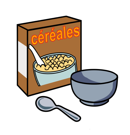 Cereal Box Bowl Spoon Clipart