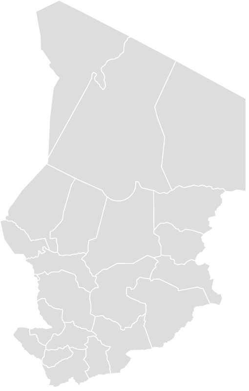 Chad Administrative Map Outline