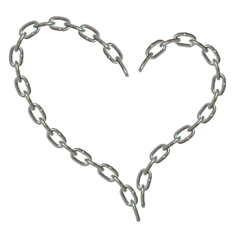 Chain Heart Shapeon Black Background