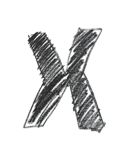 Chalkboard Style Letter X