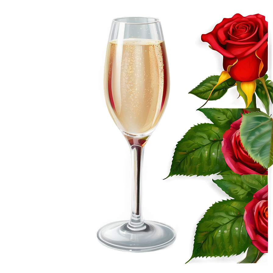 Champagne And Roses Png Fny