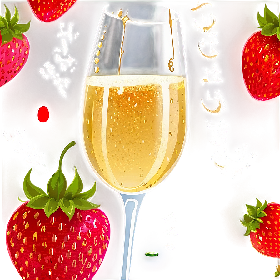 Champagne And Strawberries Png 2