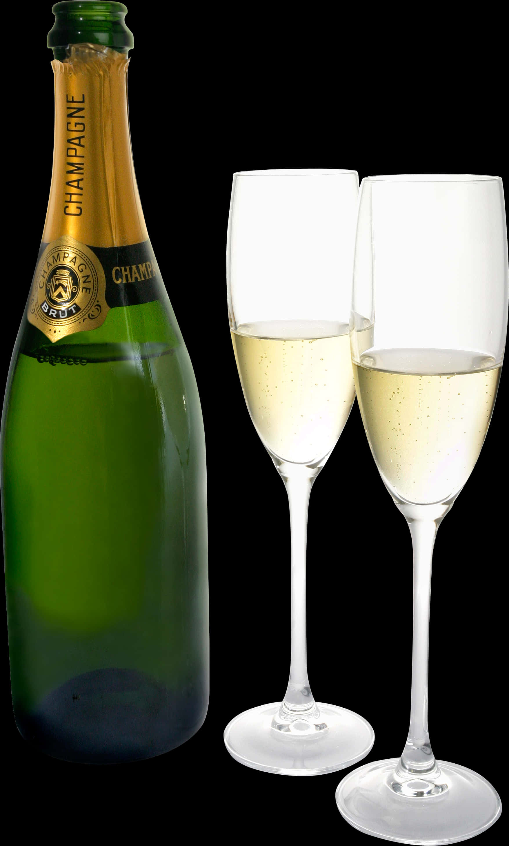 Champagne Celebration Bottleand Glasses