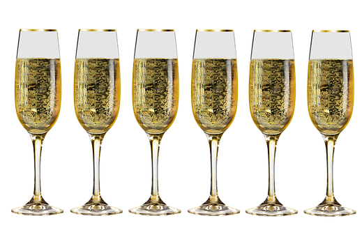 Champagne Glasses Row Celebration