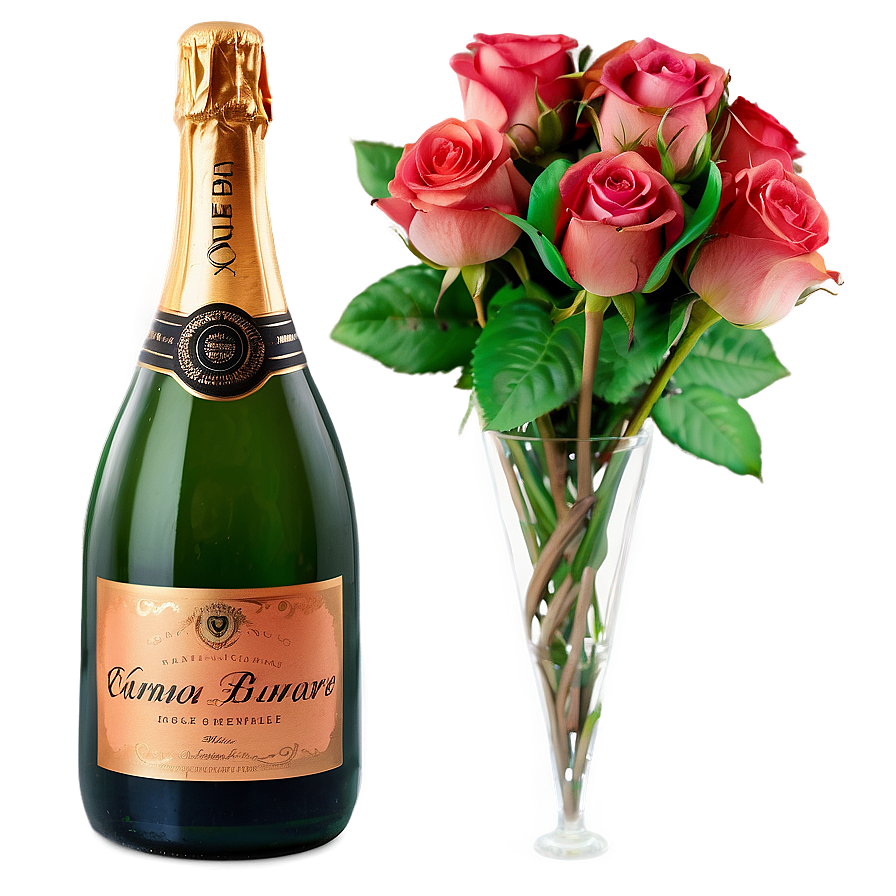 Champagne Roses Bouquet Png 06212024