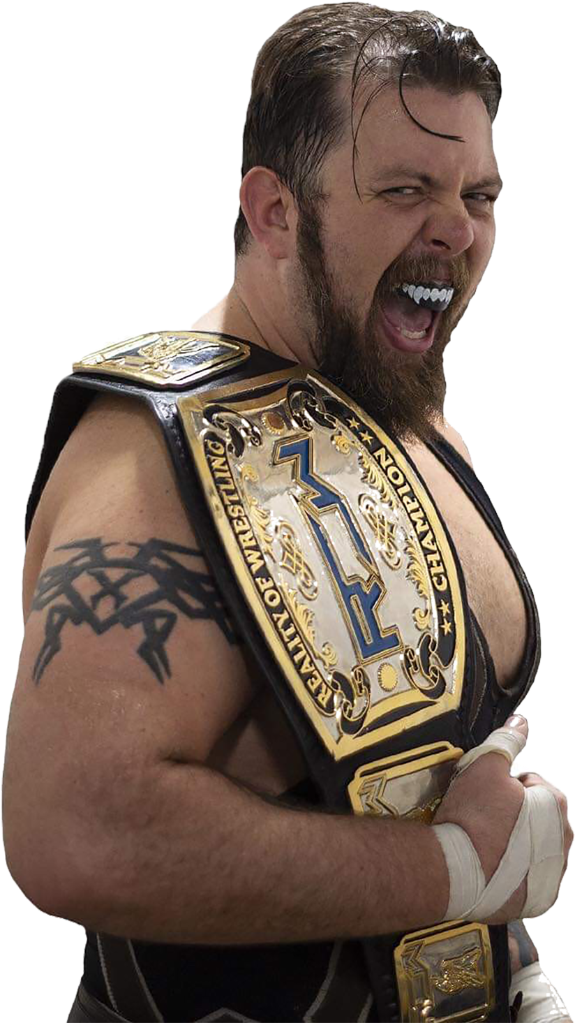 Champion Wrestler With Title Belt