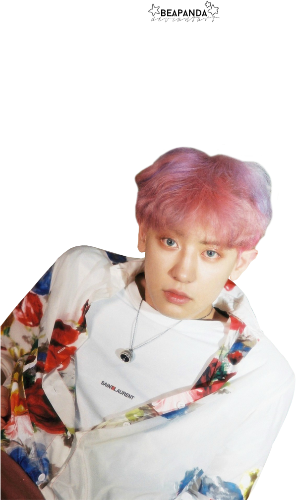 Chanyeol Pink Hair Fashion Portrait