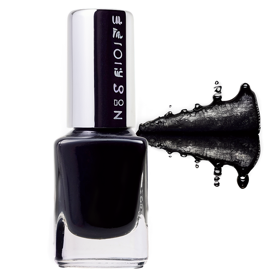 Charcoal Grey Nail Polish Bottle Png 06292024