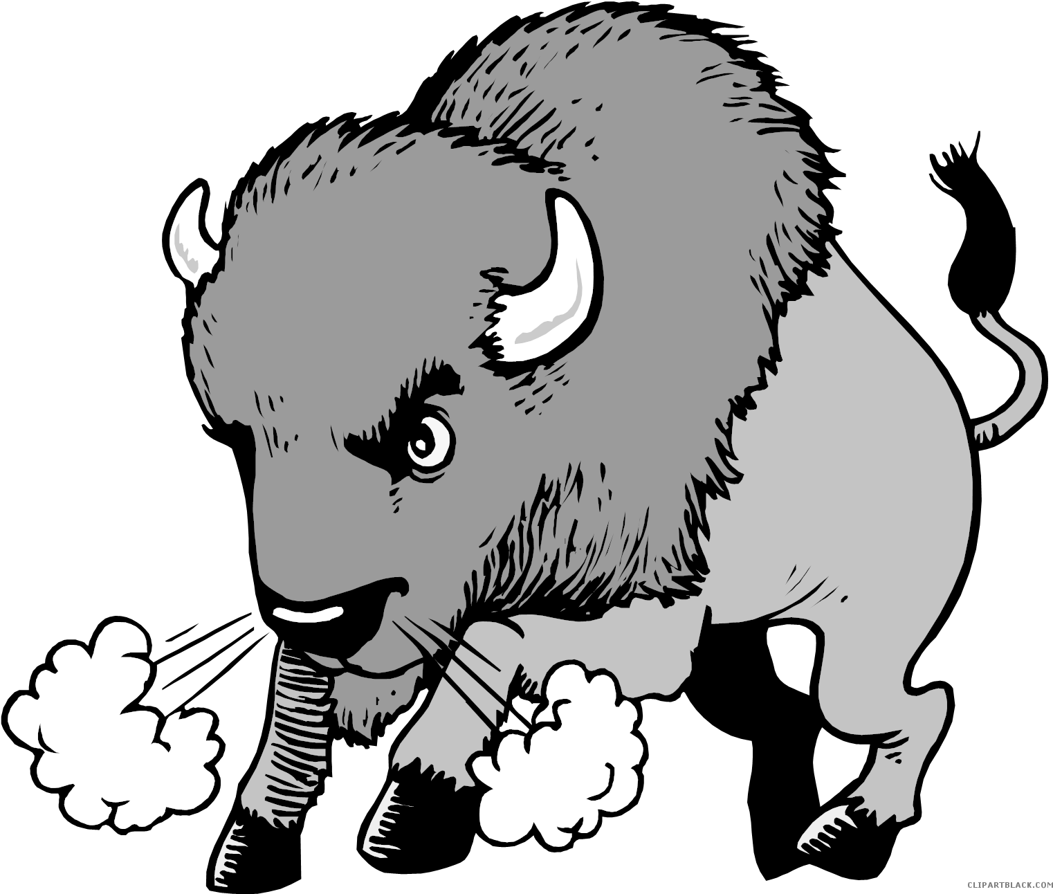 Charging Bison Cartoon