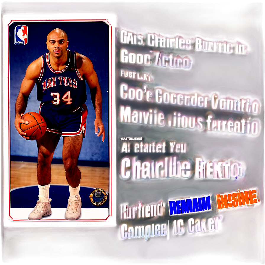 Charles Barkley Retro Card Design Png 06252024