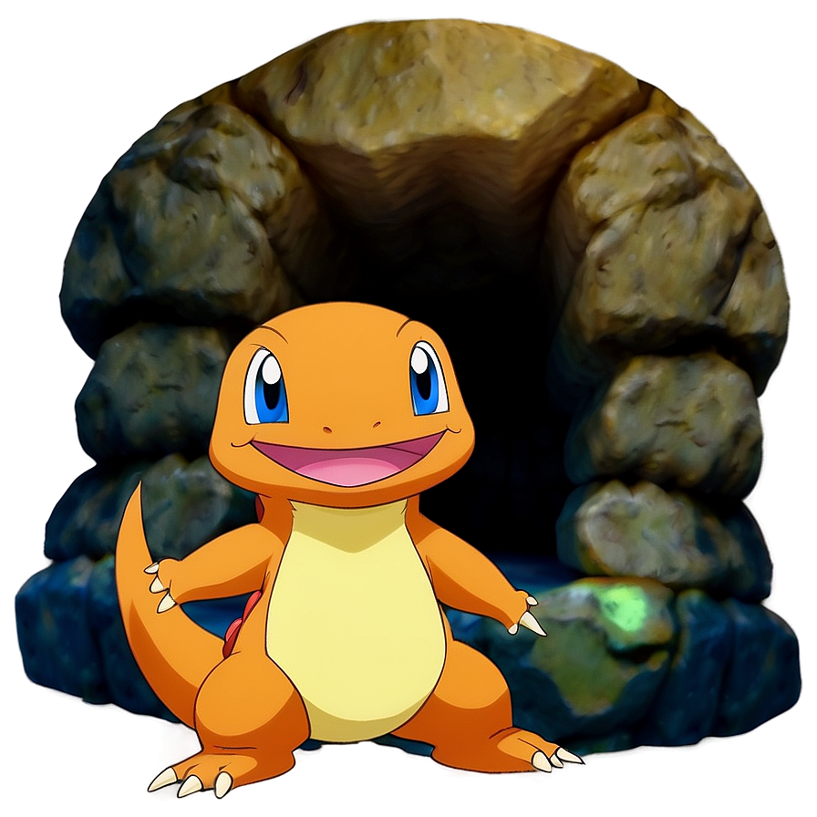 Charmander In A Mystical Cave Png Hdy65