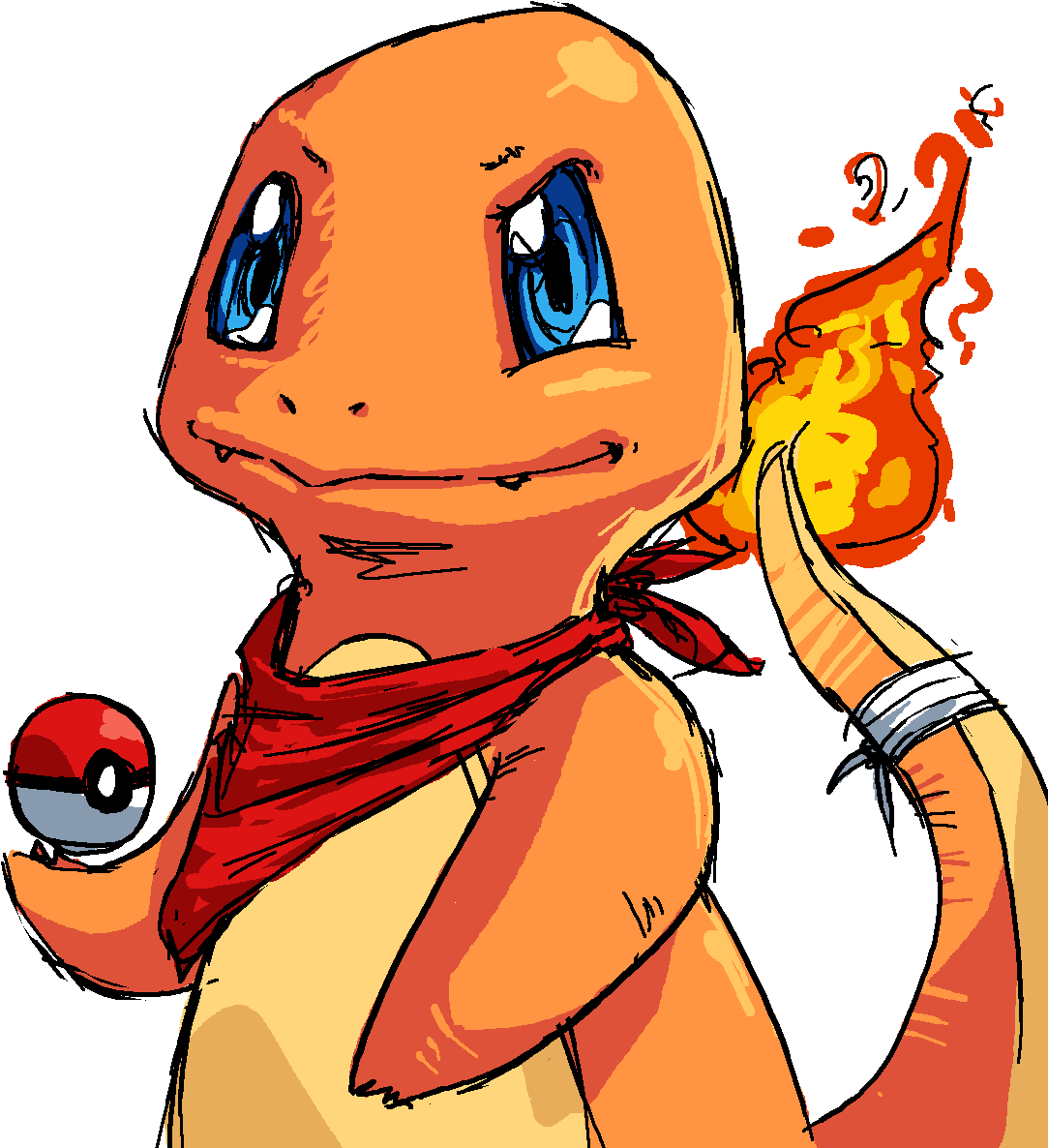 Charmander_with_ Pokeball_and_ Flame_ Tail