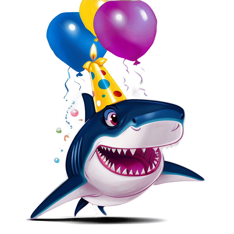 Charming Birthday Shark Png 06292024