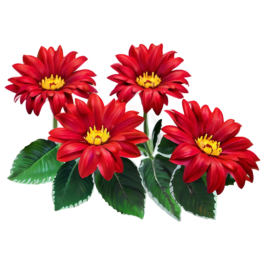 Charming Red Flowers Png Njn47