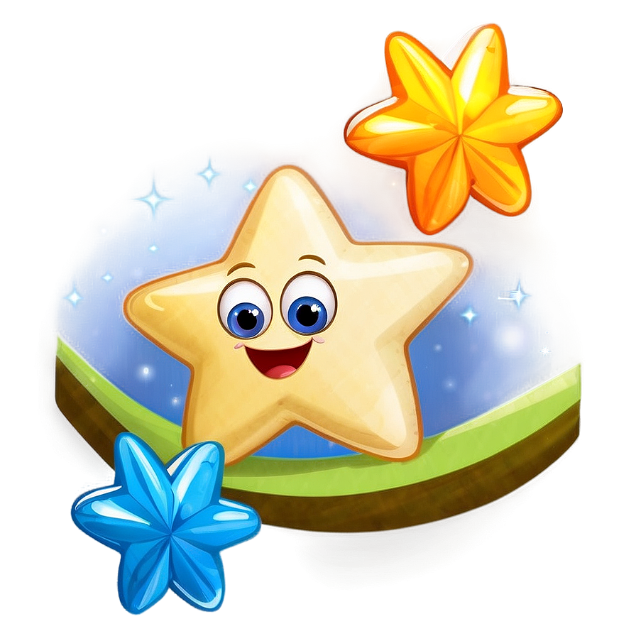 Charming Star Cartoon Png 06122024