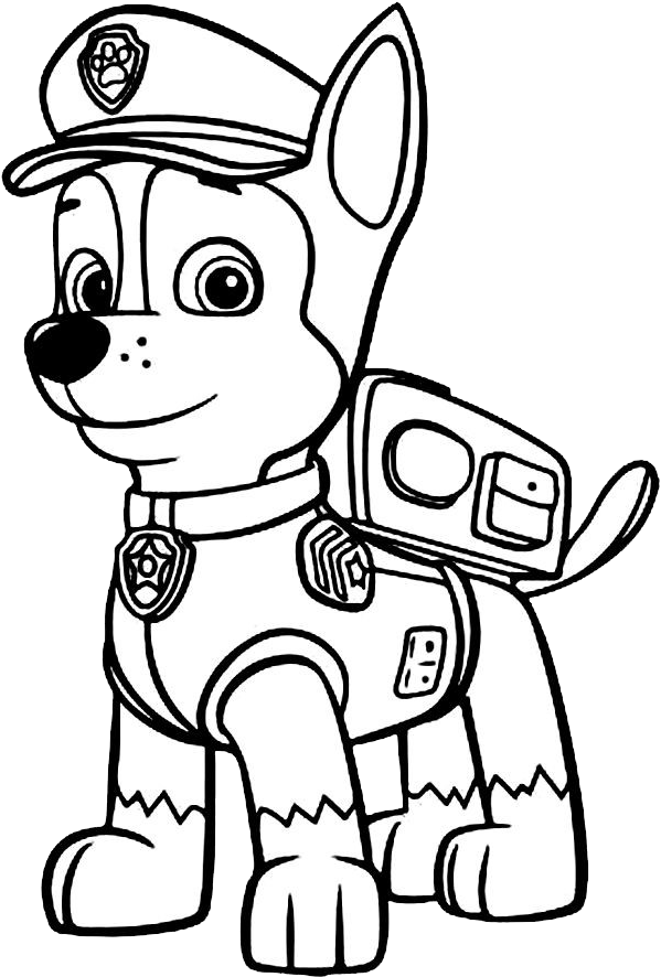 Chase Paw Patrol Coloring Page