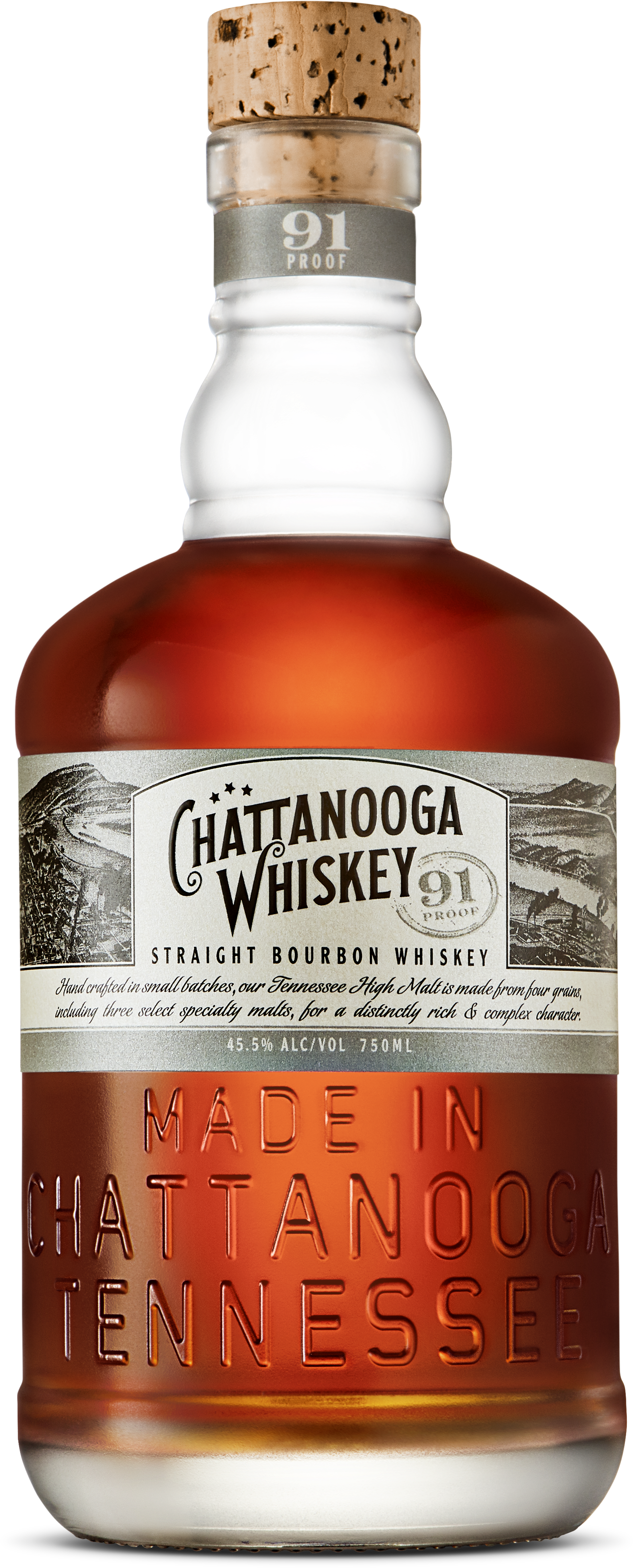 Chattanooga Whiskey Bottle91 Proof