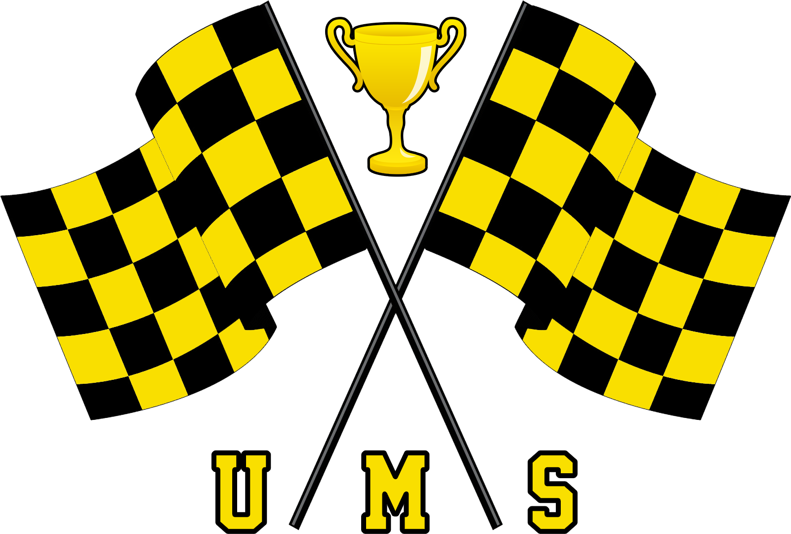 Checkered Flagsand Trophy Vector